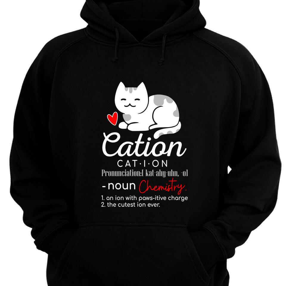 Cation Hoodie – Funny Cute Cat Science Chemistry – Trending Personalized