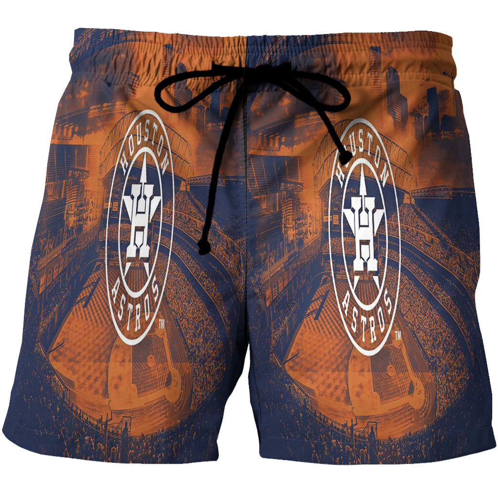 Houston Astros Stadium 3D All Over Print Summer Beach Hawaiian Short