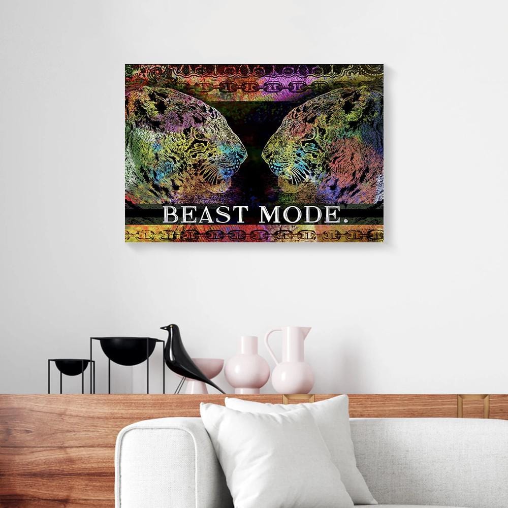 Canvas Painting Beast Mode Tiger Canvas Ready To Hang Canvas Wall Art Decor