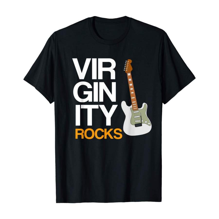 Virginity Rocks Retro Vintage Guitar T-Shirt