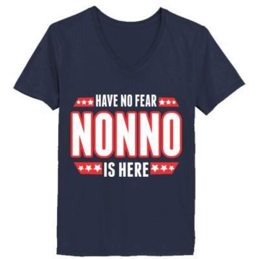 AGR Have No Fear Nonno Is Here – Ladies’ V-Neck T-Shirt