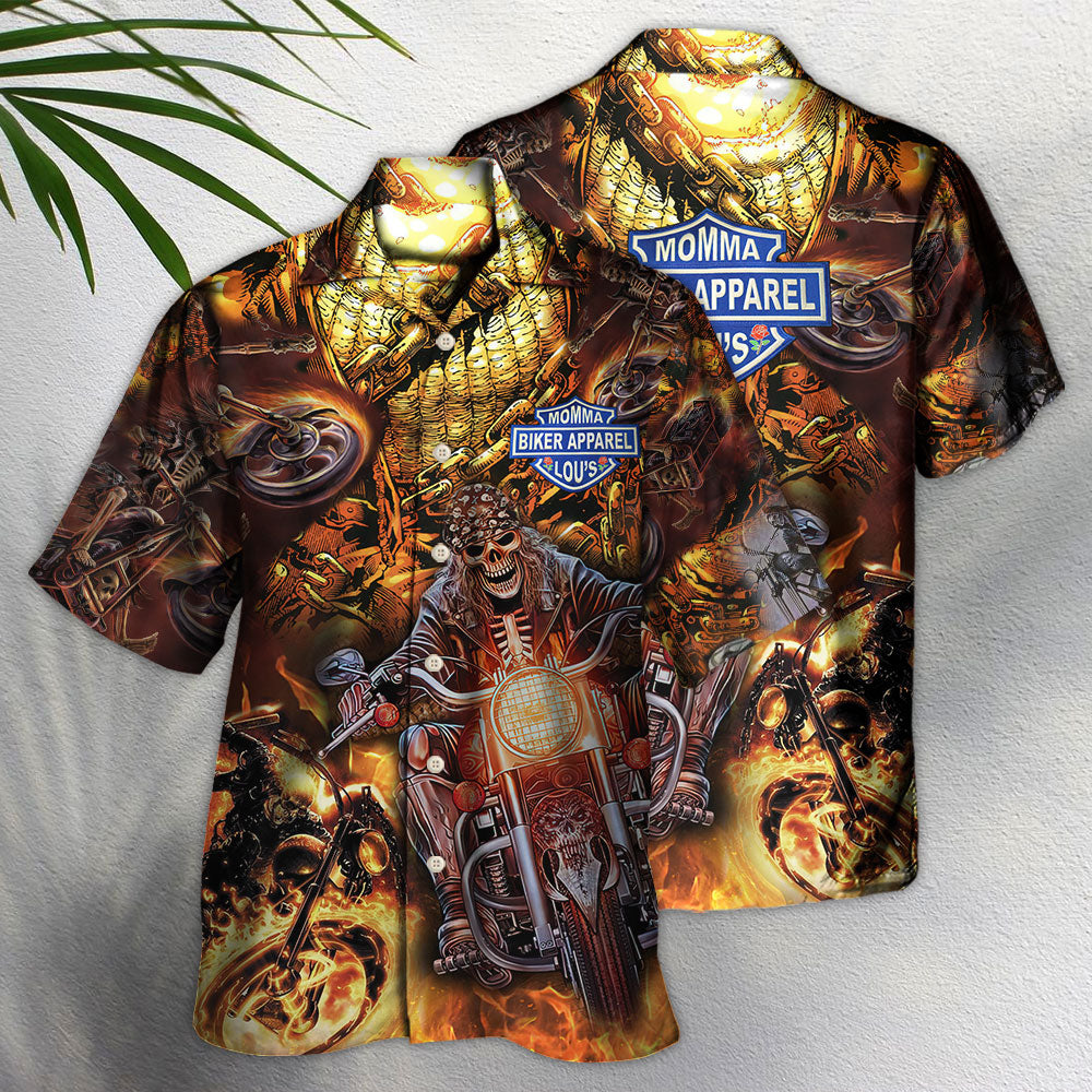 Skull Motorcycle Racing Fast Fire New Style – Hawaiian Shirt  – Owl Ohh