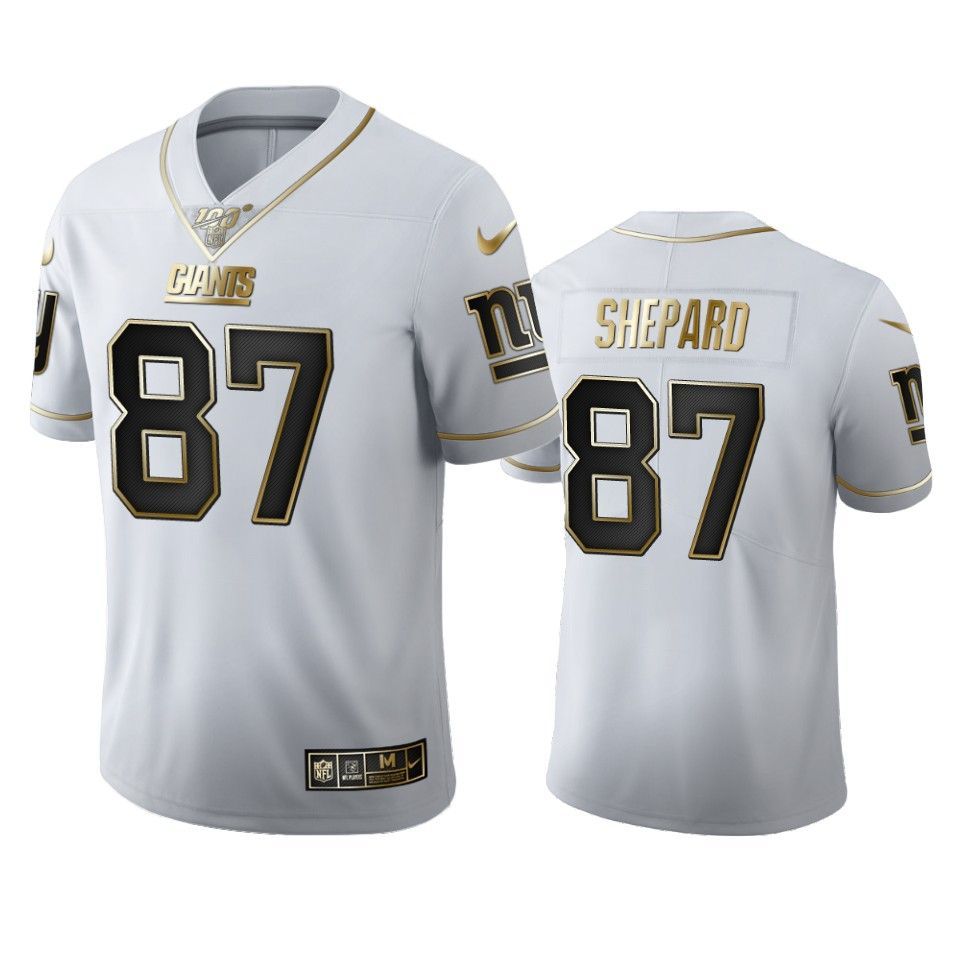 New York Giants Sterling Shepard White 100Th Season Golden Edition Mens Jersey