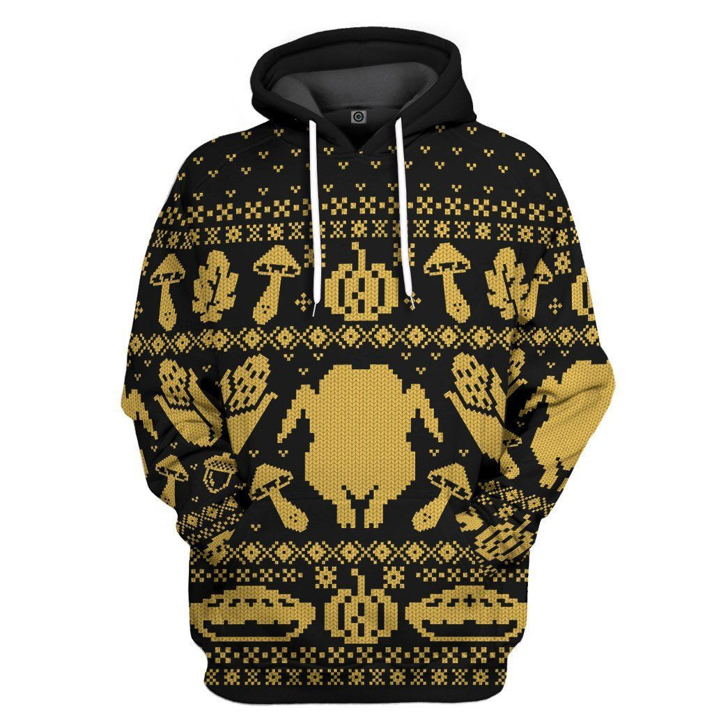 3D Turkey Thanksgiving Ugly Sweaters Custom Hoodie Apparel