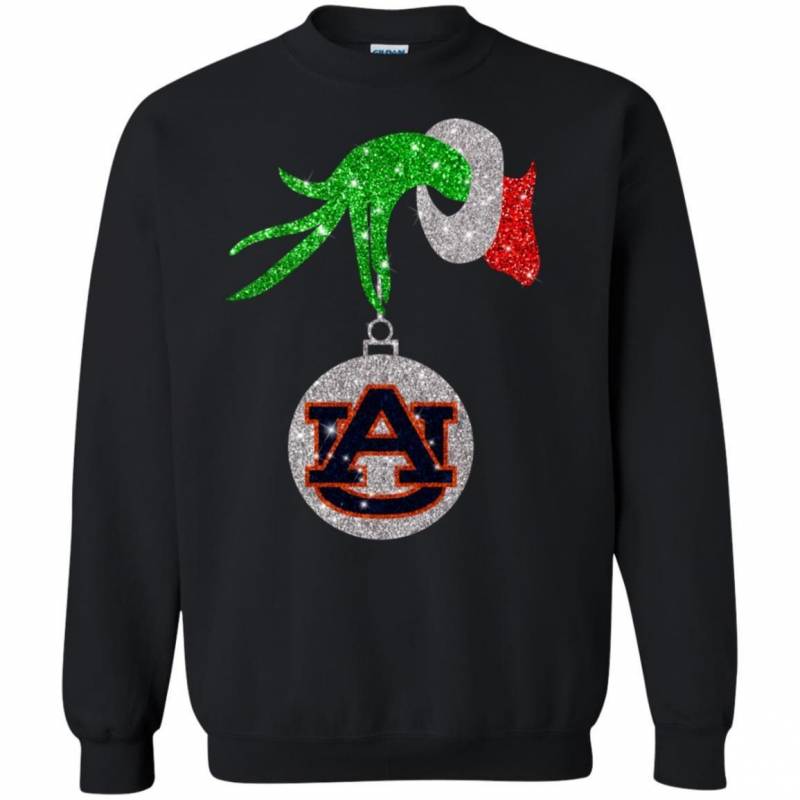 Auburn Tigers Glitter Grinch Monogram Ornament Christmas Gift Sweatshirt