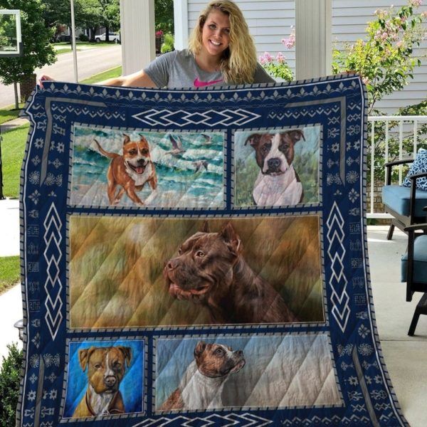 American Staffordshire Terrier Qui63001 3D Quilt Blanket HGM49