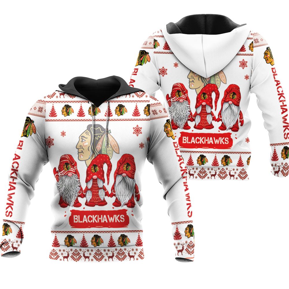 christmas gnomes Chicago Blackhawks ugly christmas 3d printed sweatshirt 3d 3d Hoodie Sweater Tshirt