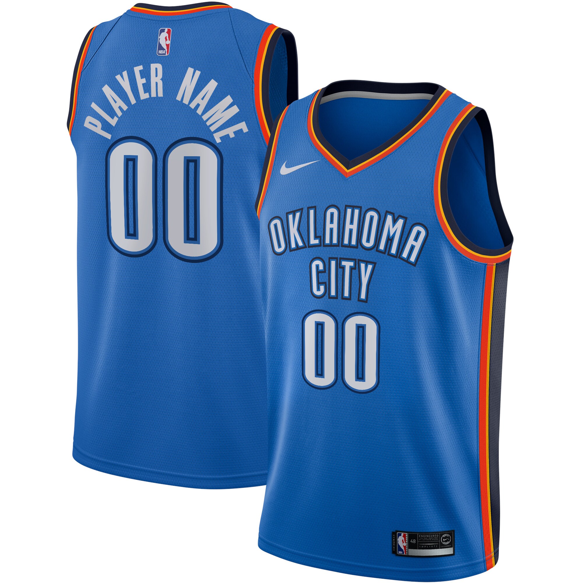 Oklahoma City Thunder Swingman Custom Jersey Blue – Icon Edition