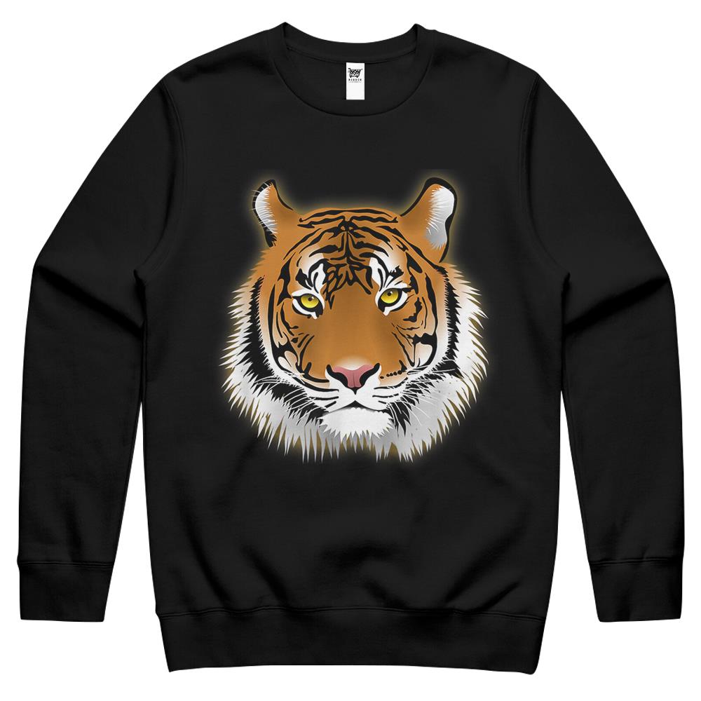 Year Of The Tiger 2022 Tiger Growling Mouth Open Bengal Men Crewneck Sweatshirt