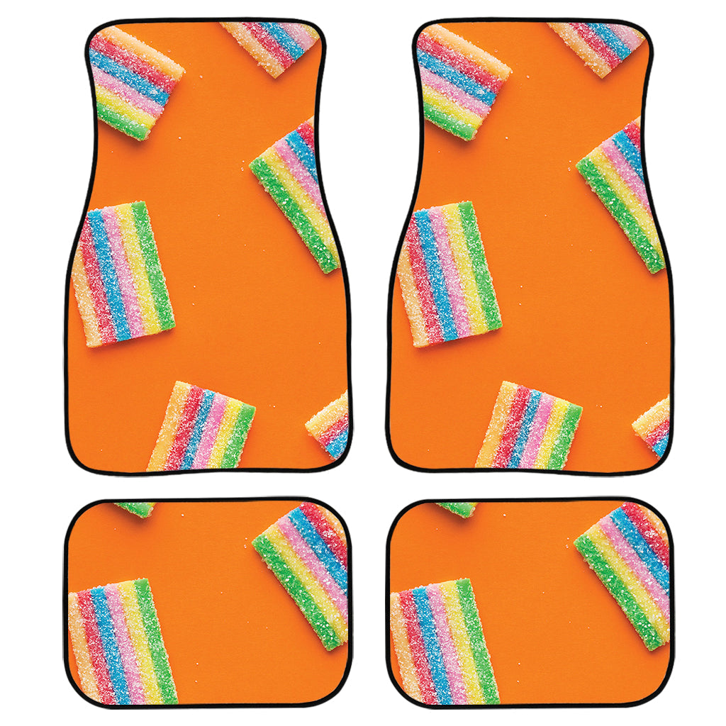 Colorful Gummy Print Front And Back Car Floor Mats, Front Car Mat