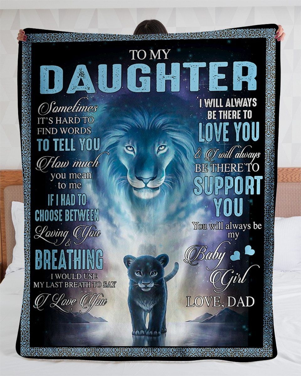 [Personalized Name]  Lion Loving You And Breathing Fleece Blanket, Sherpa Blanket, Gift For Parent, Family Member, Friends Gift, Christmas Gift, Home Decor, Home Living