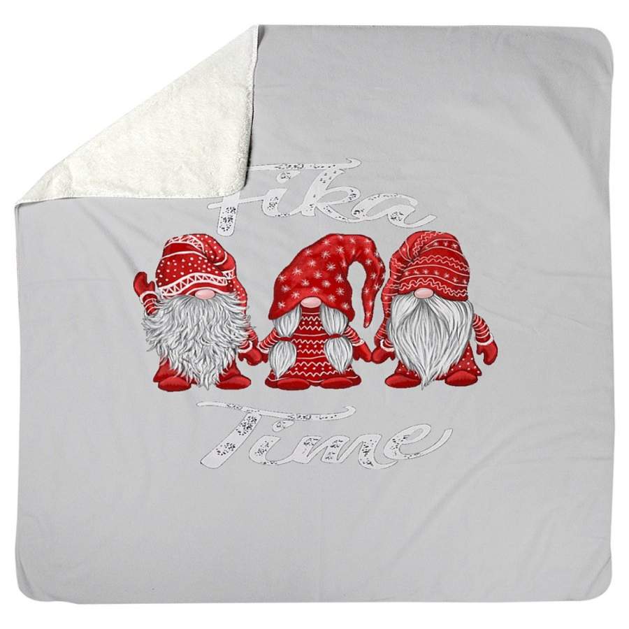 Gnome Fika Time God Jul Sherpa Blanket