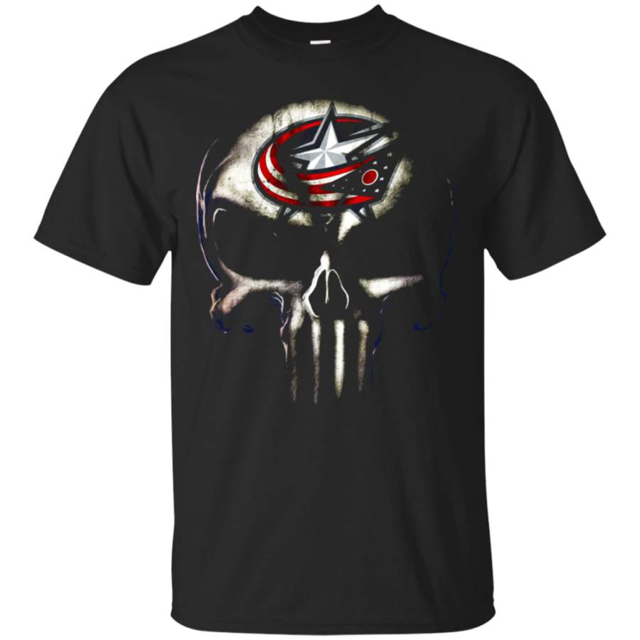 AGR Columbus Blue Jackets The Punisher Mashup Ice Hockey T-Shirt