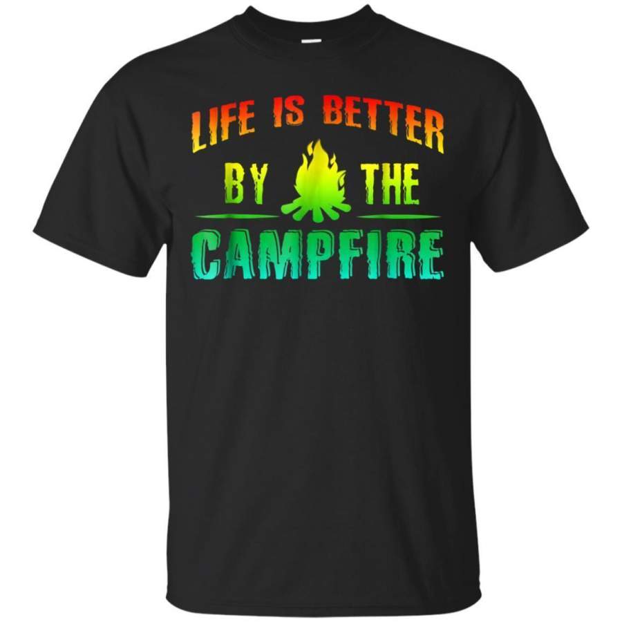 AGR Life Is Better By The Campfire Fall Rainbow Tshirt Jaq T-shirt