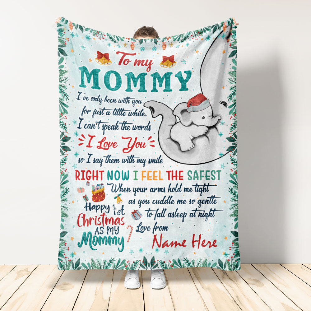 Happy 1St Christmas As My Mommy – Personalized Blanket – Christmas Gift For Mom, Mother