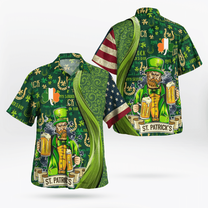 St Day Hawaiian Shirt Good Luck Shamrock Drinking Man Aloha Ha78825