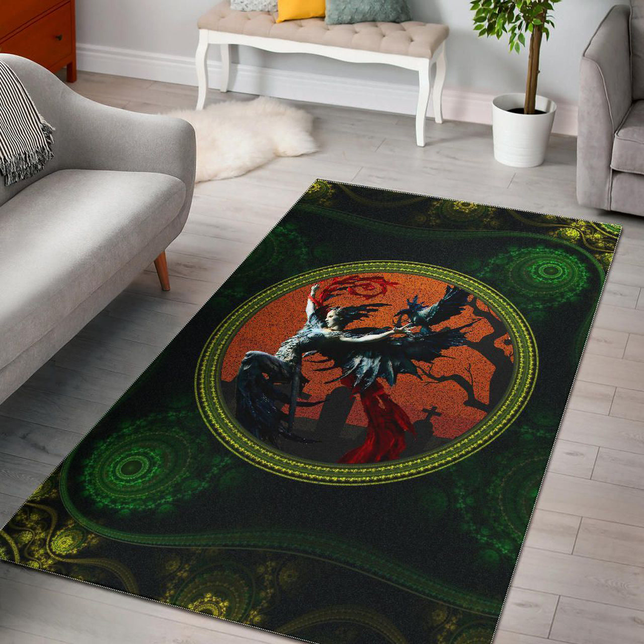 Area Rug Morrigan Edition Goddess Of Fate Happy Halloween