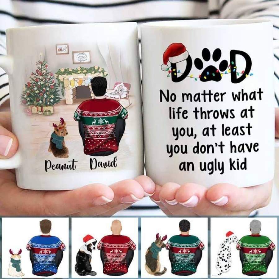 Christmas No Matter What Dog Dad Personalized Coffee Mug