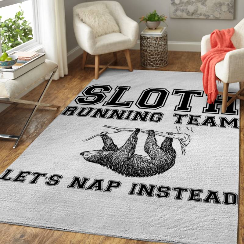 Sloth running team funny – Animals Area Rug Carpet