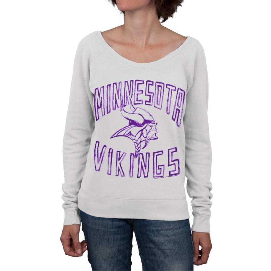 Minnesota Vikings – Logo Off-Shoulder Juniors Sweatshirt