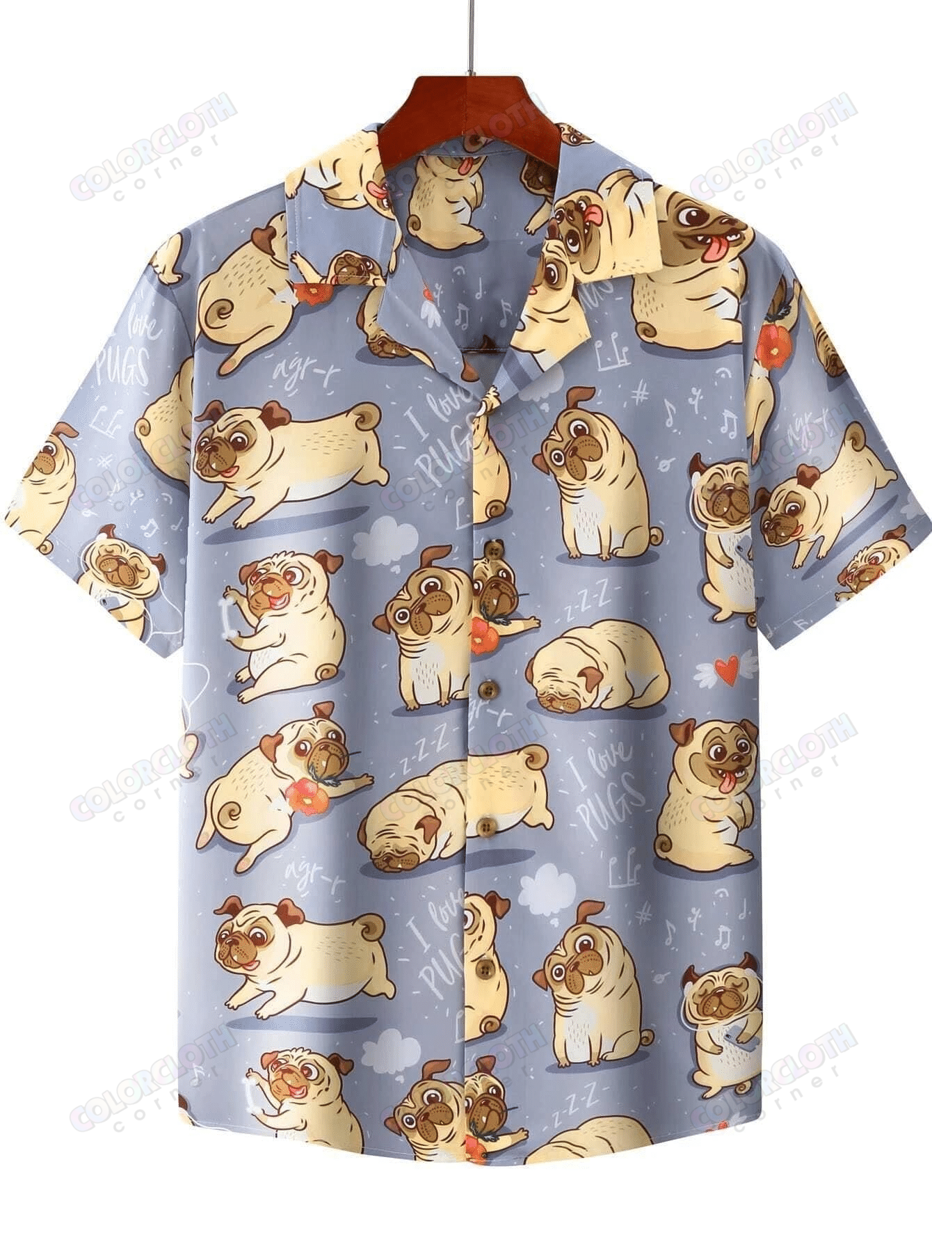 I Love Pugs Cute Hawaii Shirt Hawaii For Hawaii Aloha Ha91151