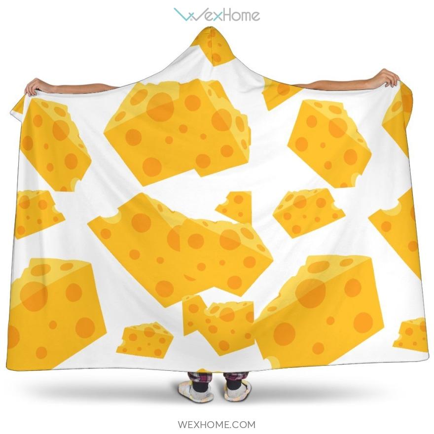 Cheese Slice Pattern Hooded Blanket