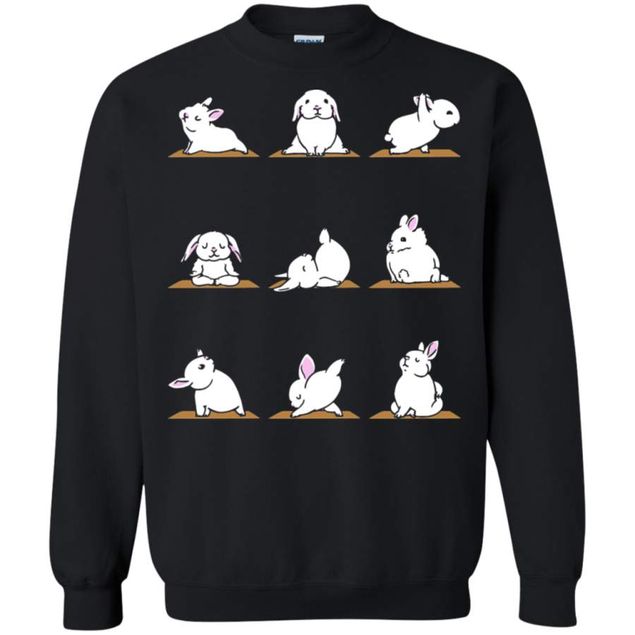 AGR Fluffy White Bunny Practicing Yoga Sweatshirt