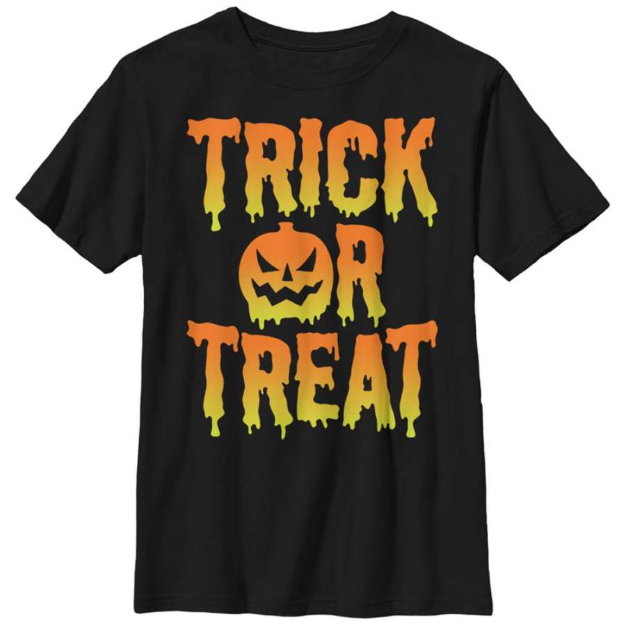 Lost Gods Boy’s Halloween Trick Or Treat Melt  T Shirt Black S