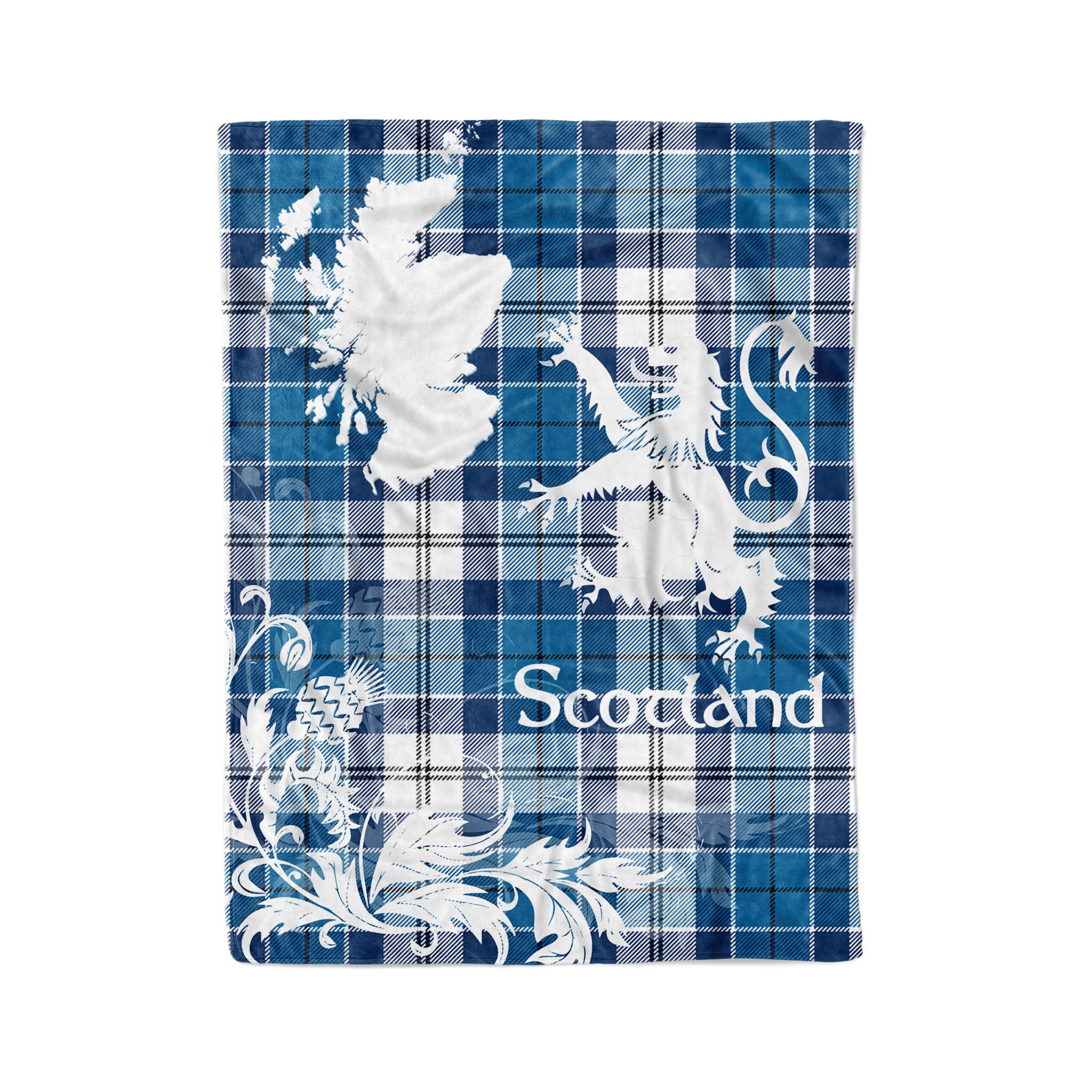 Tartan Plaid Fleece Blanket Tartan Blanket Thistle And Lion Scottish Clan Strathclyde District Plaid Blanket