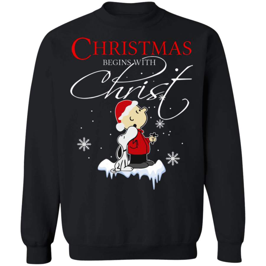Christmas Begins With Christ Snoopy Shirt