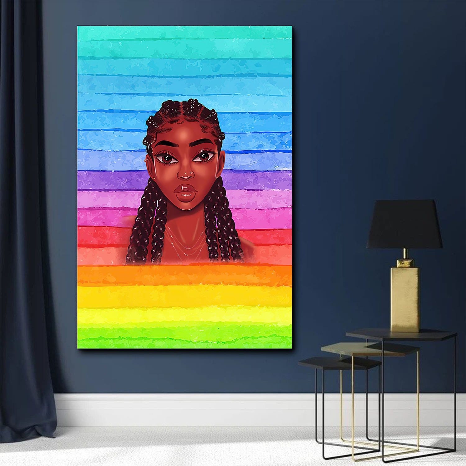 African American Art Posters Melanin Popin Girl Black Art