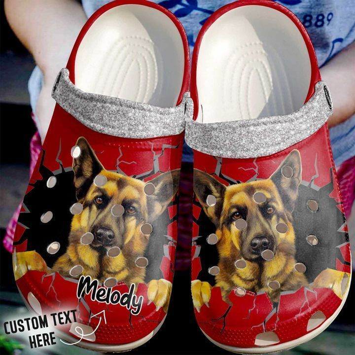 German Shepherd Personalized Crack Wall Clog Shoes