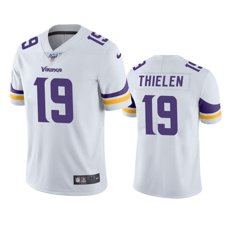 Minnesota Vikings Adam Thielen White 100Th Season Vapor Limited 3D Jersey