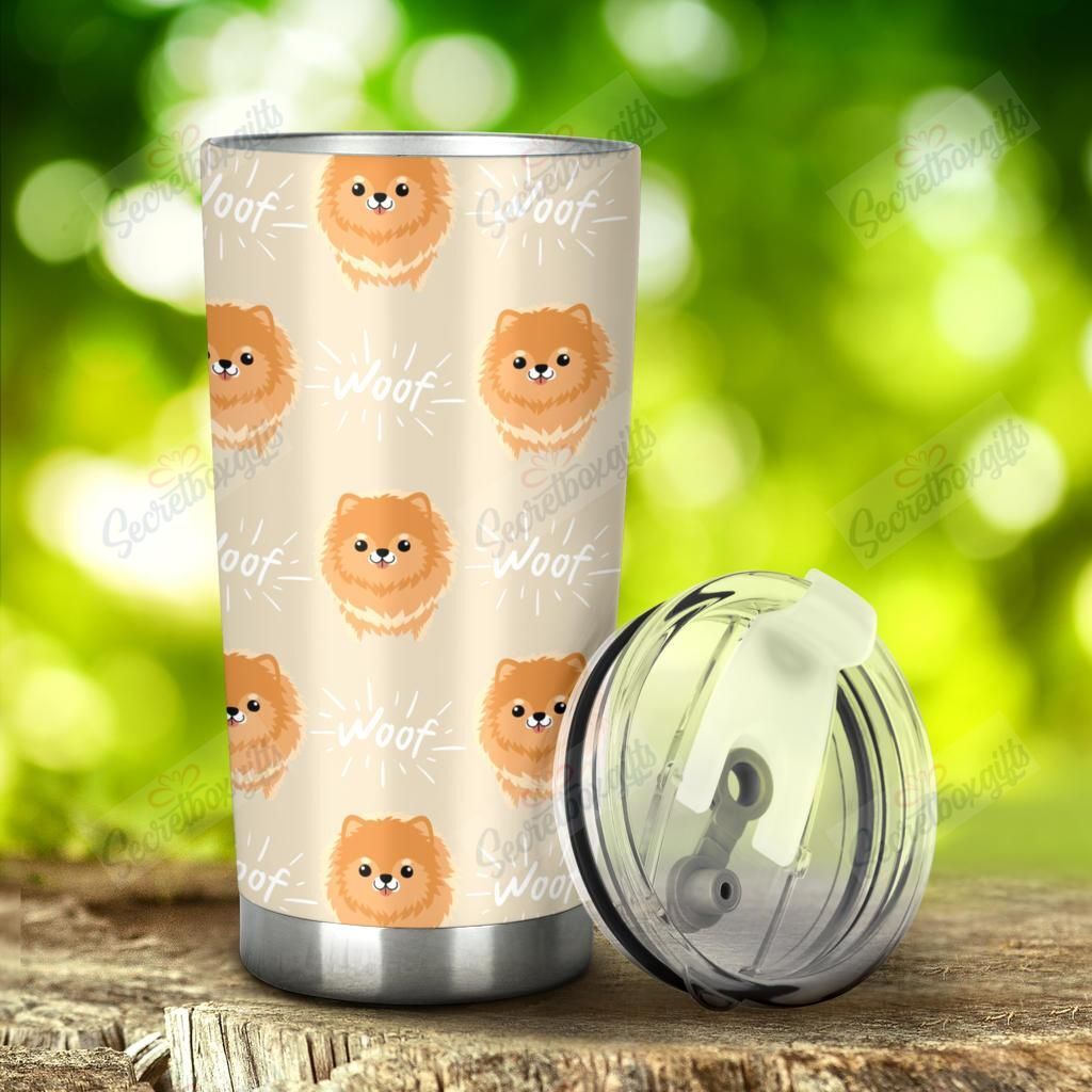 Personalized Cute Brown Pomeranian Puppy Nc1211395Cl Stainless Steel Tumbler Travel Customize Name, Text, Number, Image