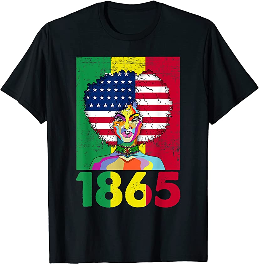 Vintage Juneteenth 1865 African American Flag Black Women T-Shirt