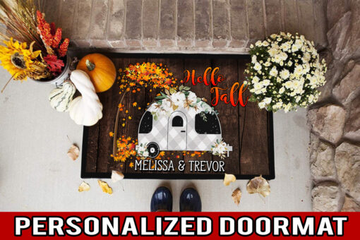 Personalized Hello Fall 1, Dm14, Front Door Mat, Front Door Rug, Doormat All Over Printed