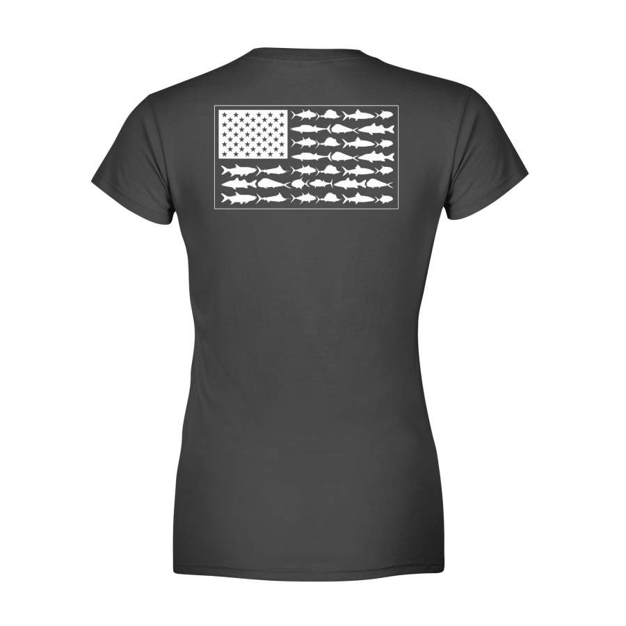 Americana Saltwater Fish Flag Women T-shirt – NQS106