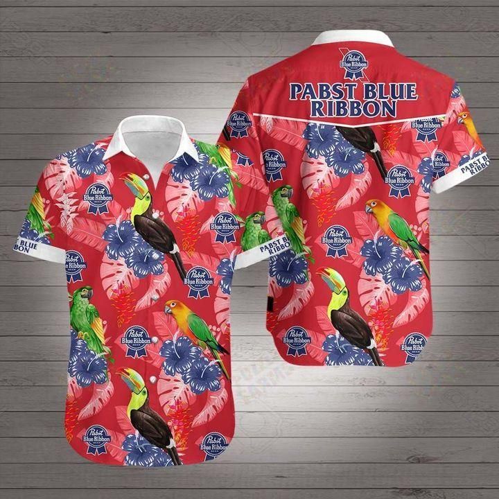 Pabst Blue Ribbon Logo Hawaii Shirt White Men Women Beach Wear Short Sleeve Ha34867