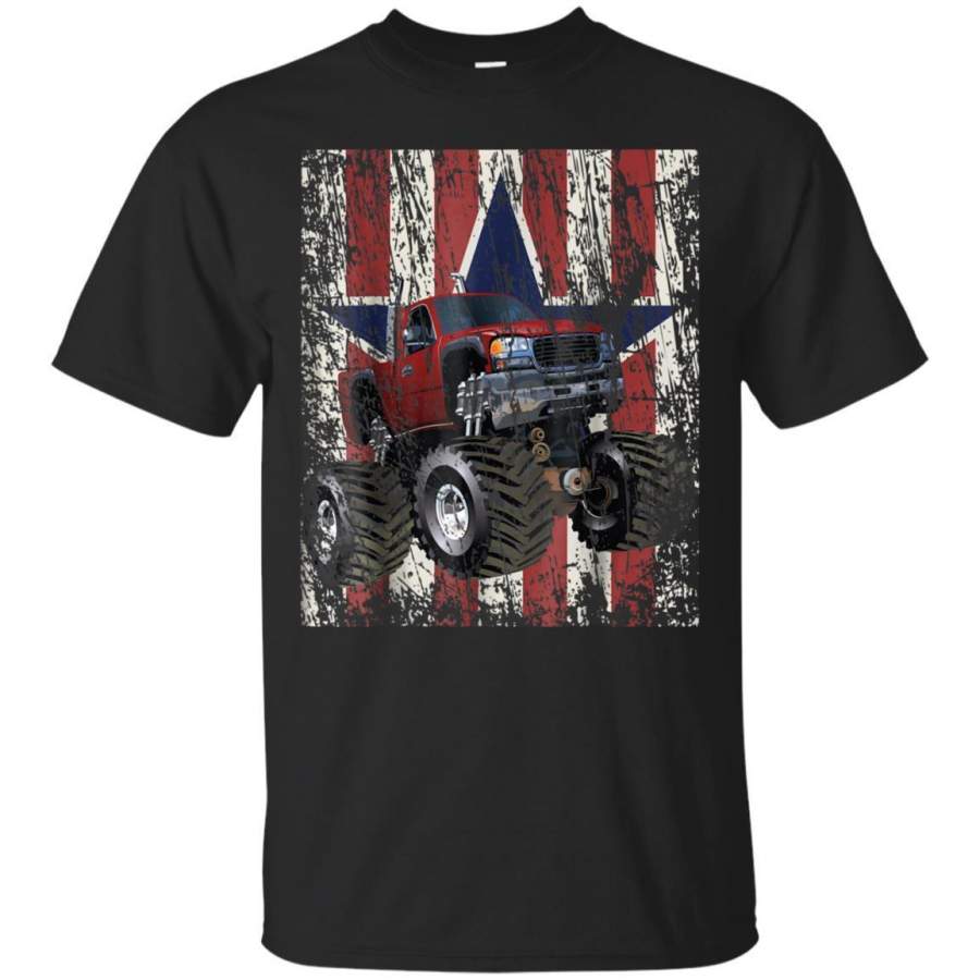 AGR Monster Truck American Flag Extreme Distress Tshirt Jaq T-shirt