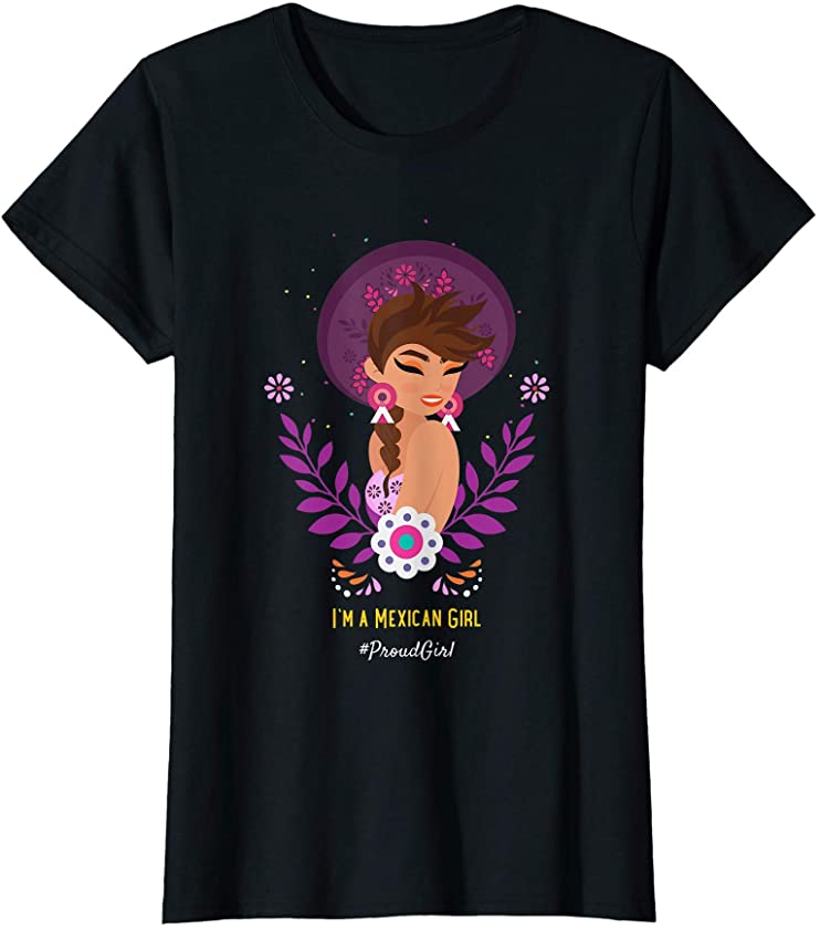 Womens Mexican Girl Sombrero T-Shirt