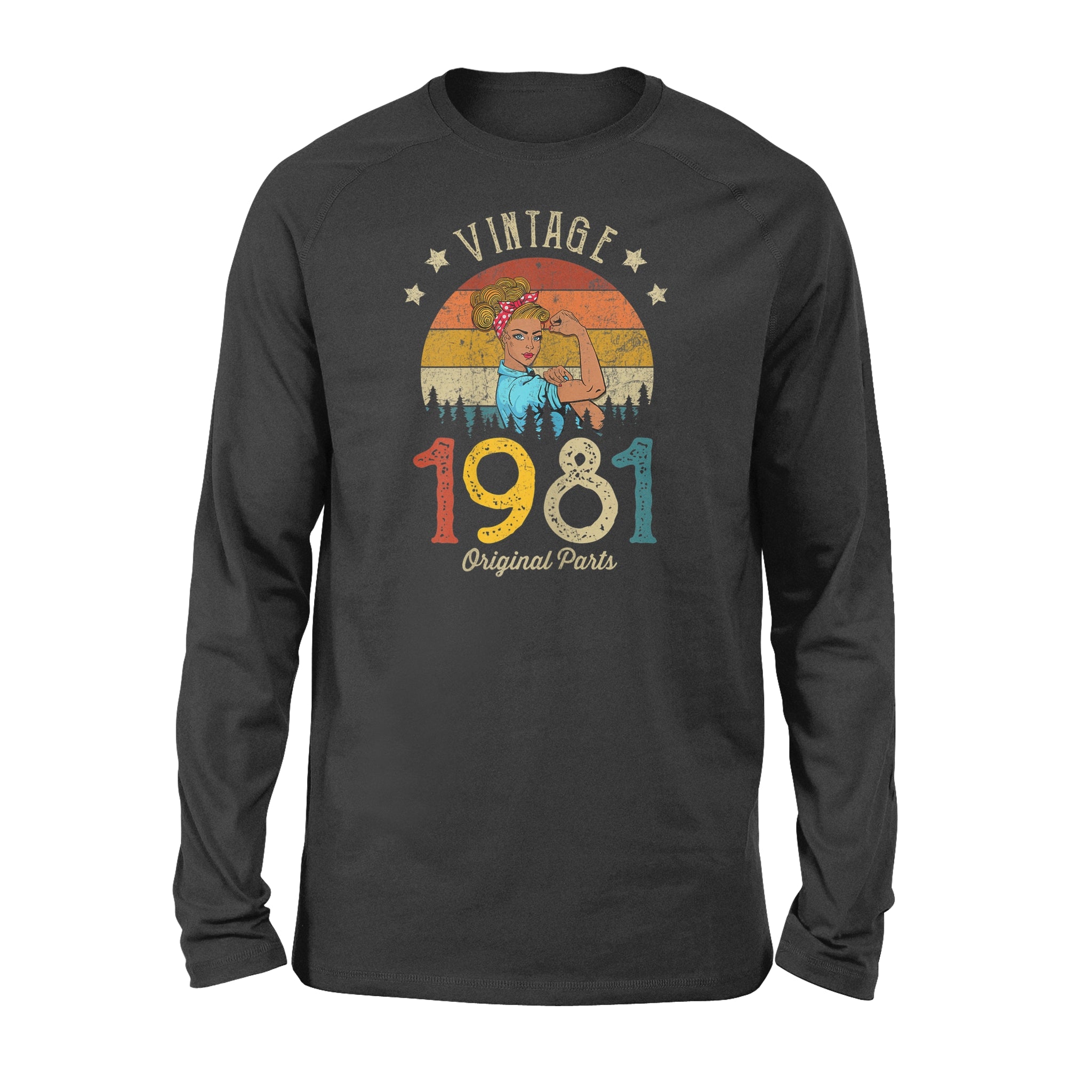 Womens 40 Years Old Vintage 1981 Original Parts 40th Birthday Gift Women – Standard Long Sleeve