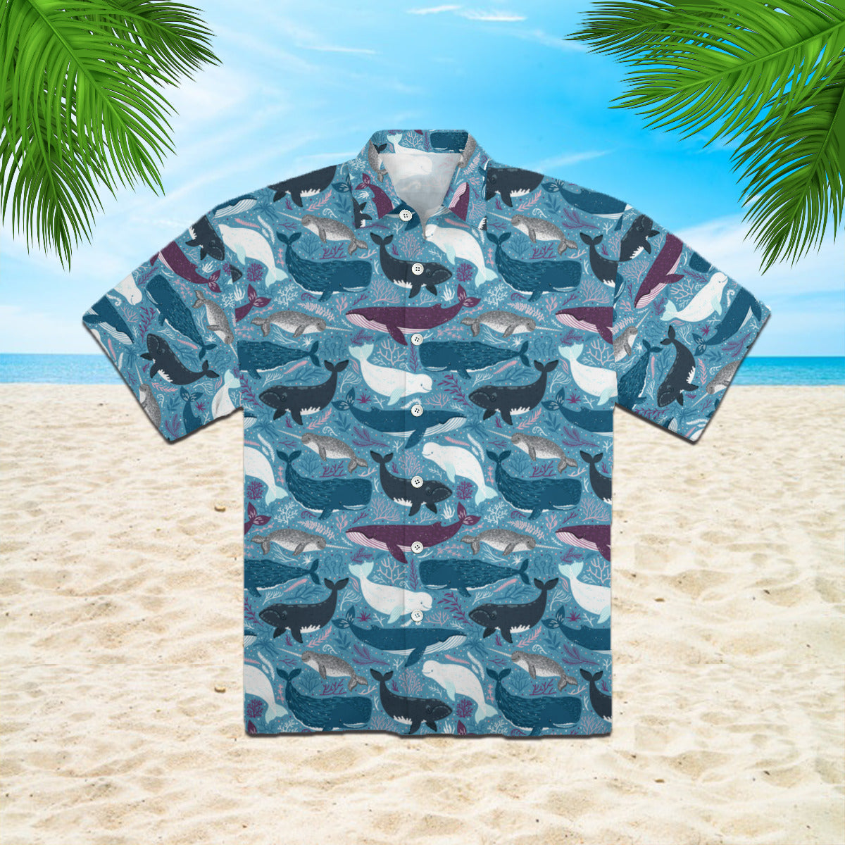 Whales With Marine Mammals Under Sea Hawaiian Shirt | For Men & Women | Hw946