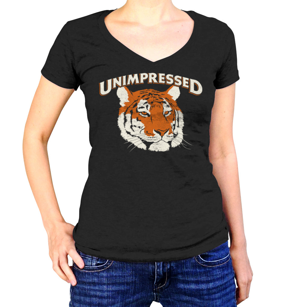 Women’S Unimpressed Tiger Vneck T-Shirt