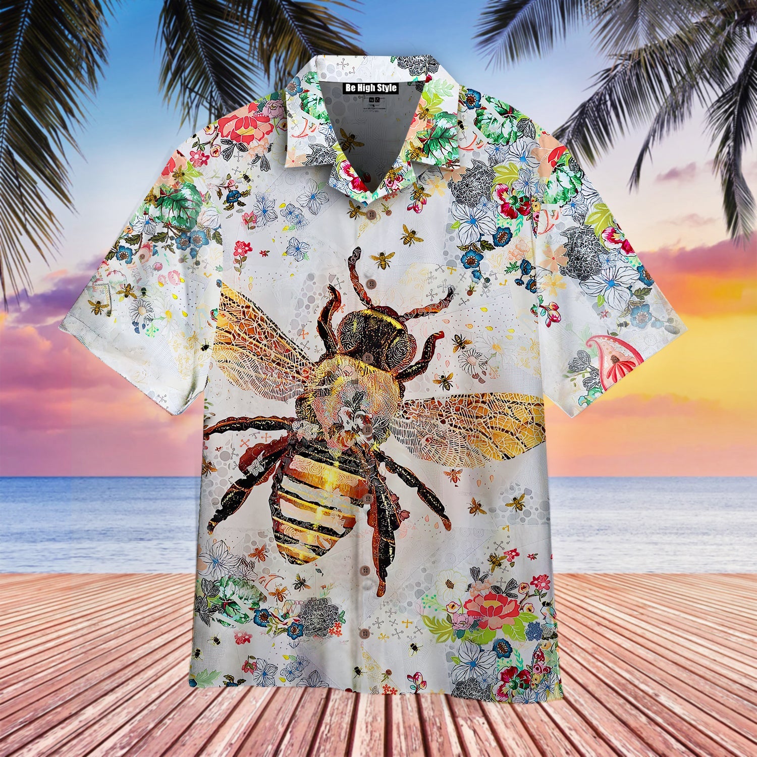 3D Bee Colorful Hawaiian Shirt | For Men & Women | Hw3047