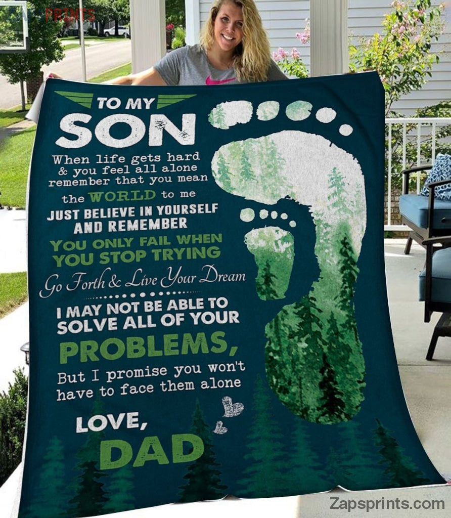 Gift For Son – To My Son – Hiking – You Only Fail When You Stop Trying – Blanket