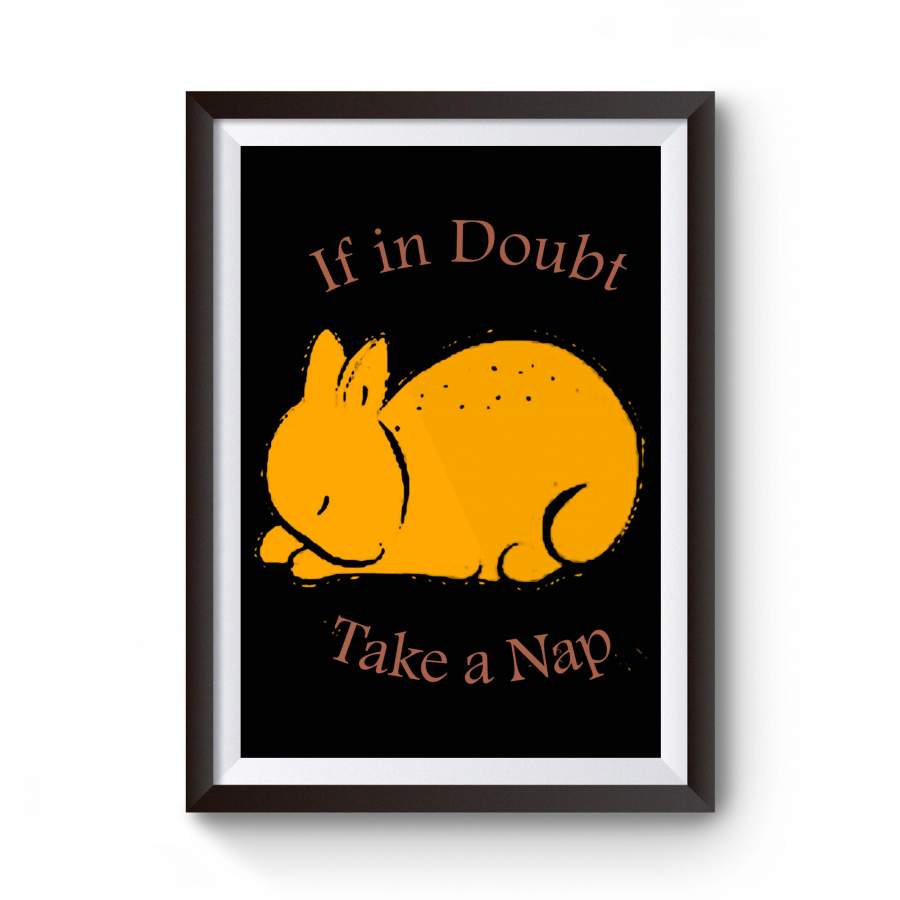 Bunny Rabbit Teal Organic Graphic Rabbit Lover Gift Poster