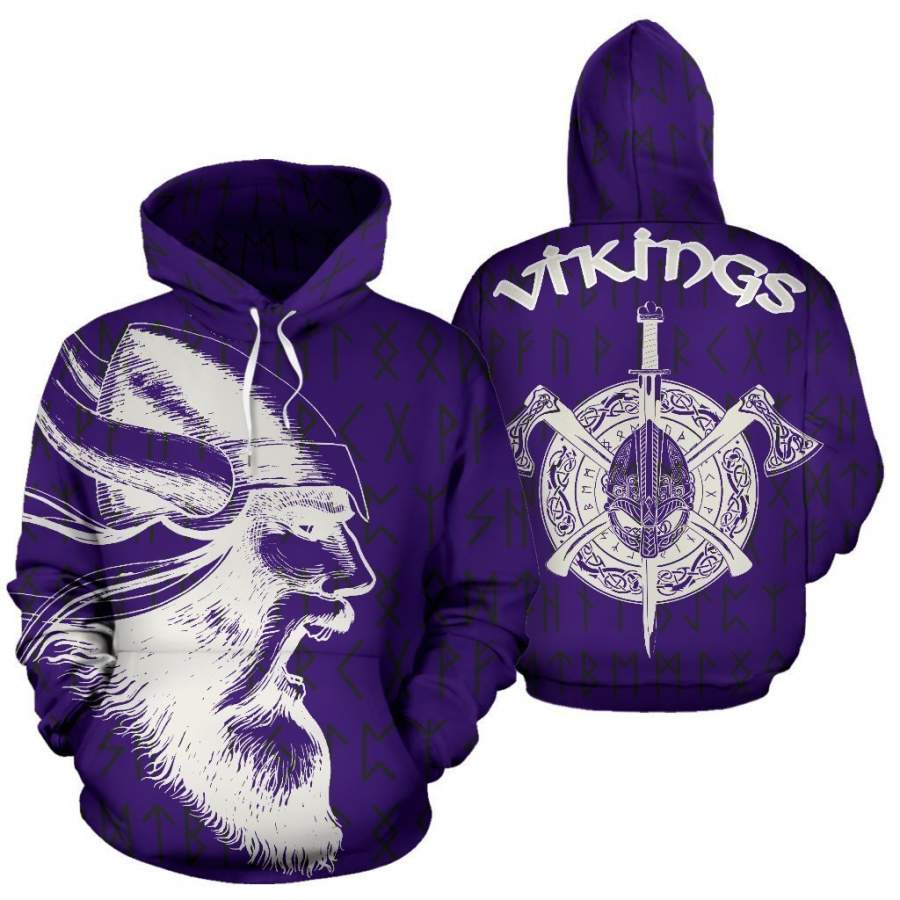 Vikings Warrior™ Hoodie Purple & White Ver TH7