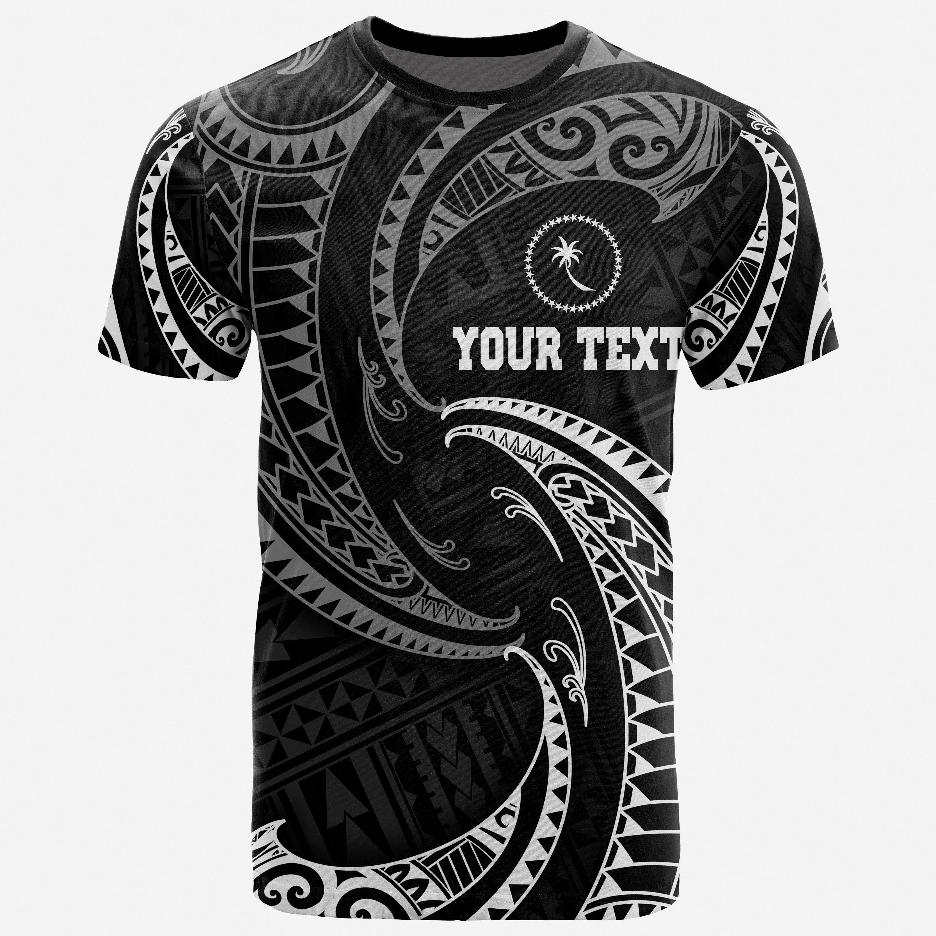 Chuuk Micronesia Personalised Custom T-Shirt -White Tribal Wave – BN12