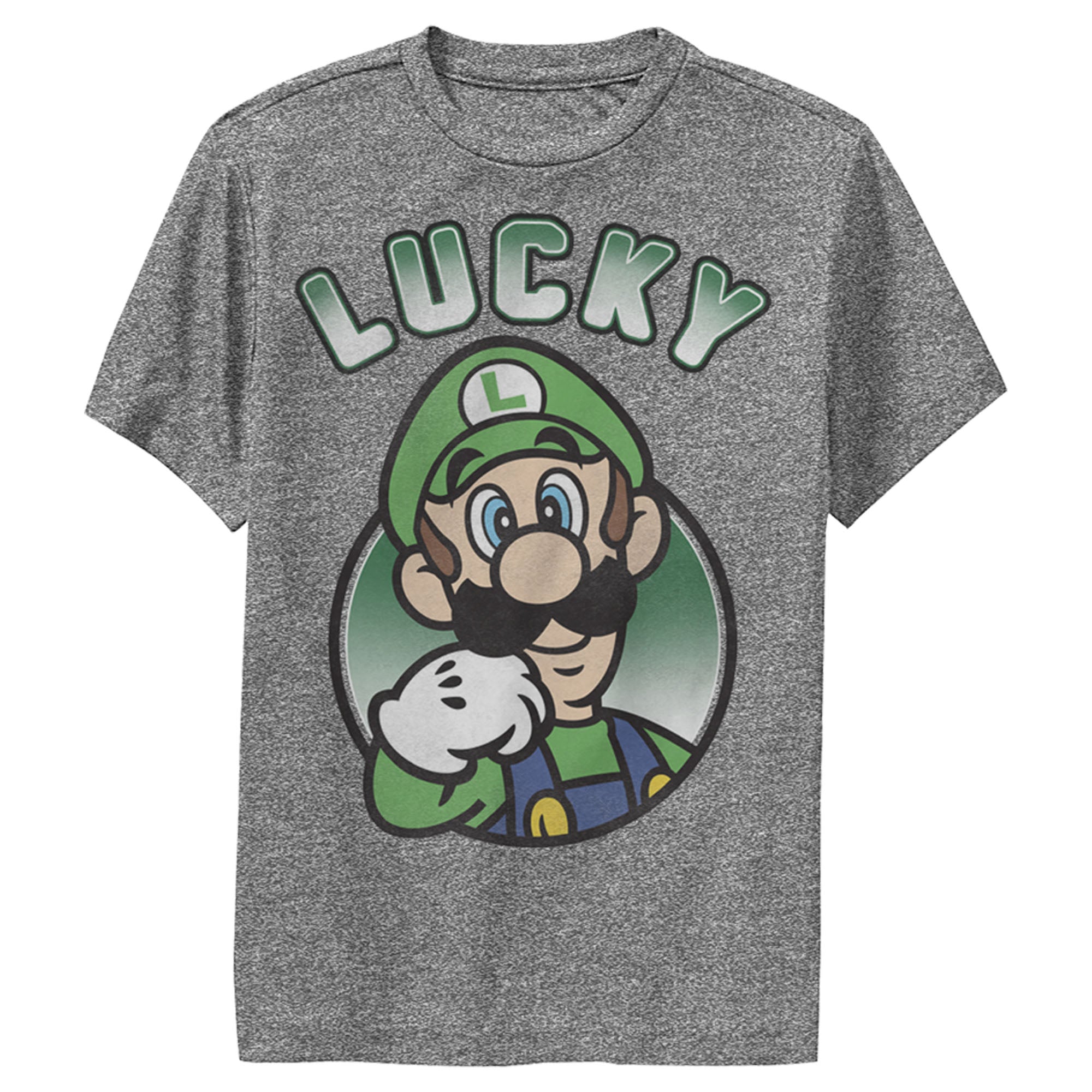 Boy’S Nintendo Super Mario St. Patrick’S Day Lucky Luigi Retro Performance Tee