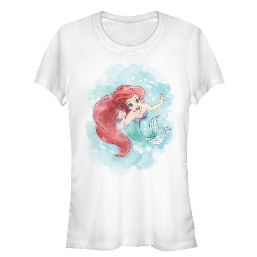 The Little Mermaid Junior’s Ariel Watercolor Print  T Shirt